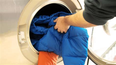 washing a jacket in a washer